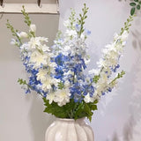 4Pcs Blue Flowers Artificial For Decoration,33'' Artificial Delphinium Flowers Long Stem Silk Flowers For Home Decor Indoor Weddings Party Centerpieces