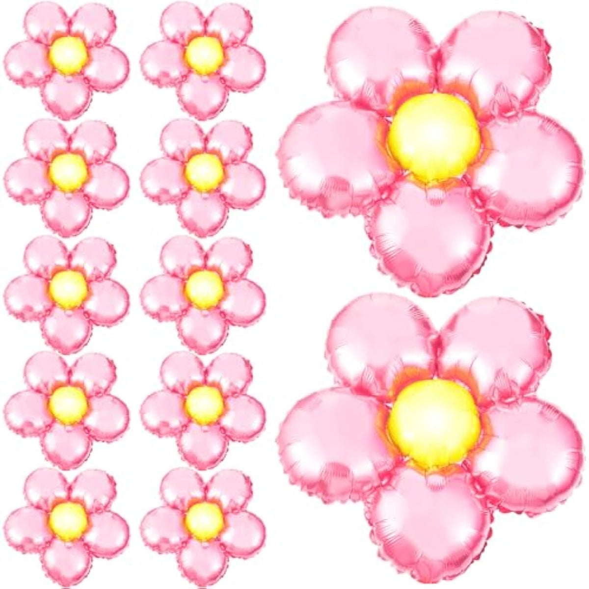 12 Pcs Light Pink Flower Balloon Huge Aluminum Foil Pastel Pink Flower Shaped Groovy Balloons Floral For Baby Shower Wedding Birthday Anniversary Party Decorations