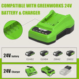 24V Lithium Ion Battery Charger Compatible With Greenworks 24V Battery 29842 29852 29322 G-24 24V
