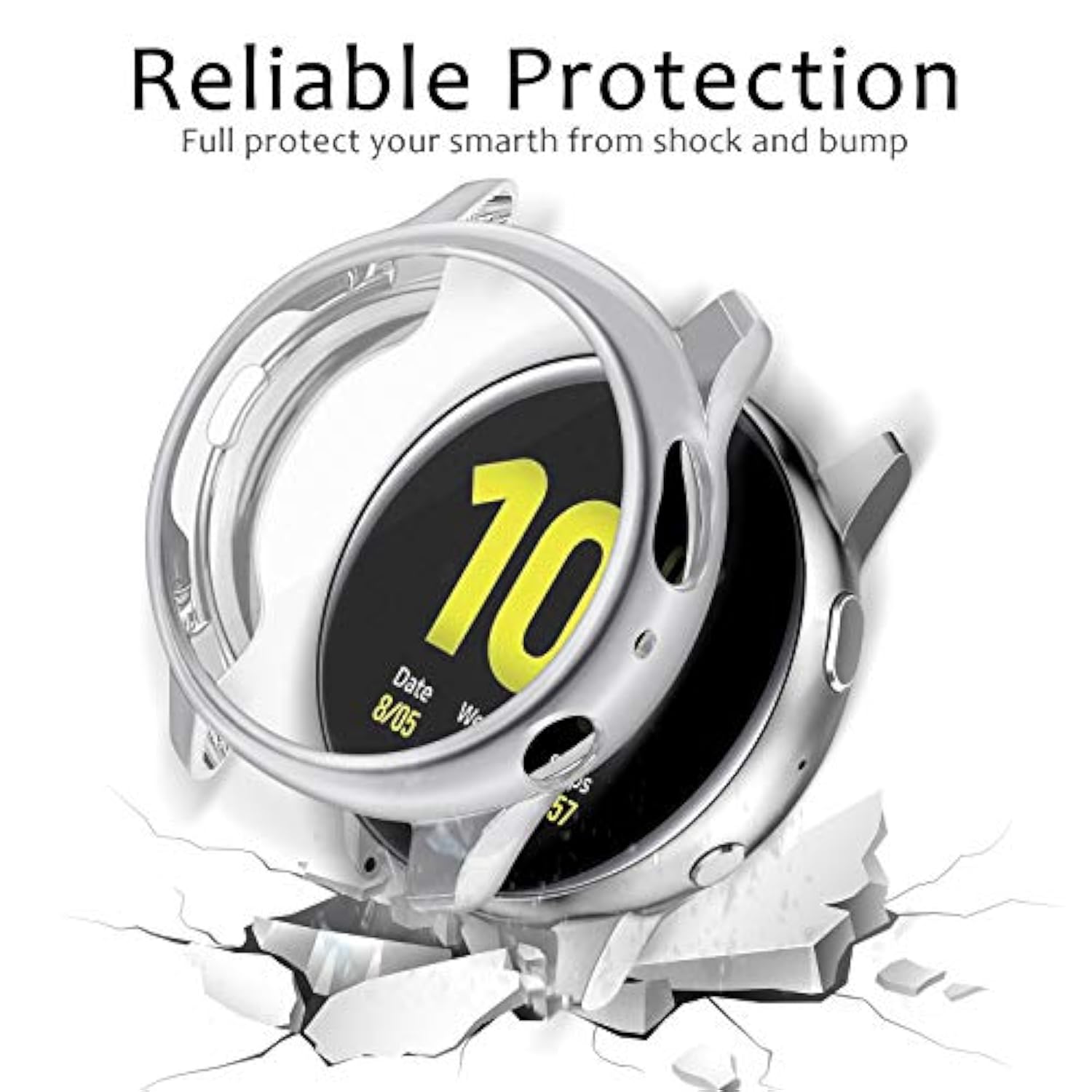 4 Pack Screen Protector For Samsung Galaxy Watch Active 2 40Mm 44Mm, Tpu All-Around Protective Case Cover Rugged Bumper Shell Accessories For Samsung Galaxy Watch Active 2