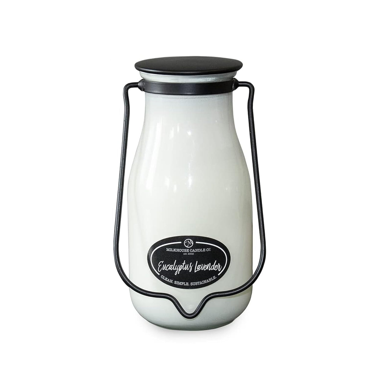 , Creamery Glow Collection Scented Soy Candle: Milkbottle Candle, Eucalyptus Lavender, 14 Oz