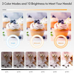 Ring Light Tripod For Iphone, Overhead Camera Mount With Casters,Led Ring Light With Stand And Phone Holder,Phone Tripod With Light For Video Recording/Live Streaming/Cooking