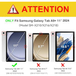 Case For Samsung Galaxy Tab A9+/A9 Plus 11” 2024 Model (Smx210/X216/X218), Heavy Duty Shockproof Rugged High Impact Protective Case, Black