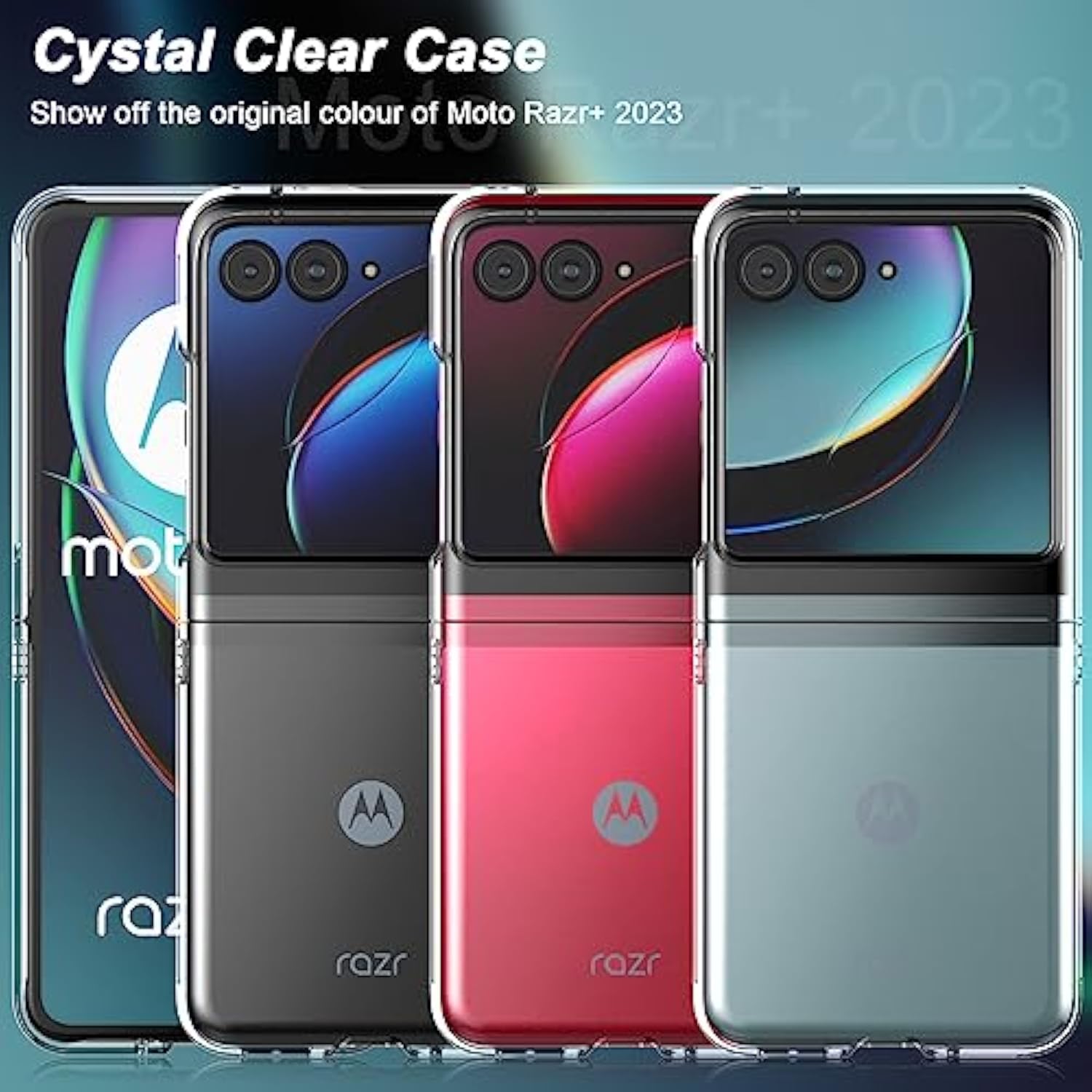 Case For Motorola Razr+ 2023, Clear Hard Pc Back Bumper Protective Case For Moto Razr+ 2023 (Crystal Clear)
