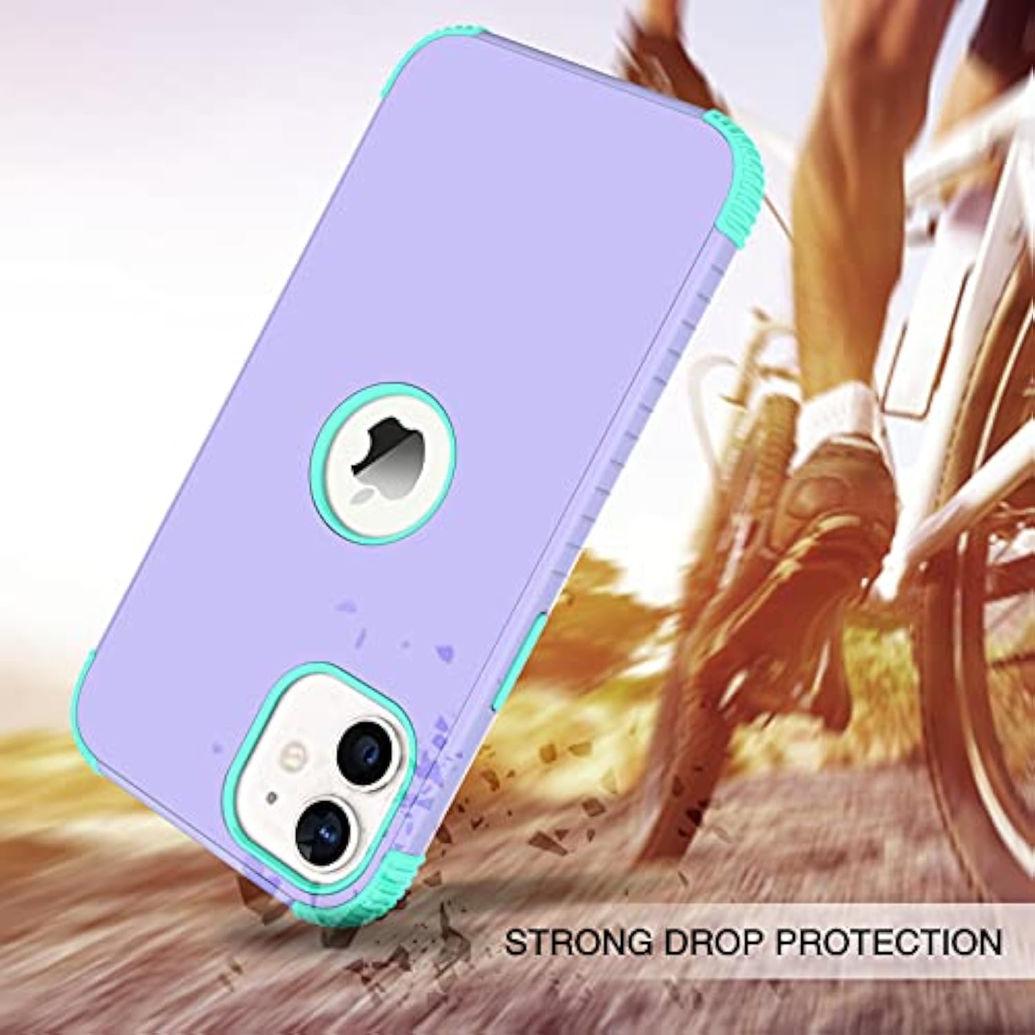 12/12 Pro Case, Heavy Duty 2-In-1 Rugged Shockproof Hybrid Protection, Hard Pc Bumper, Purple/Mint
