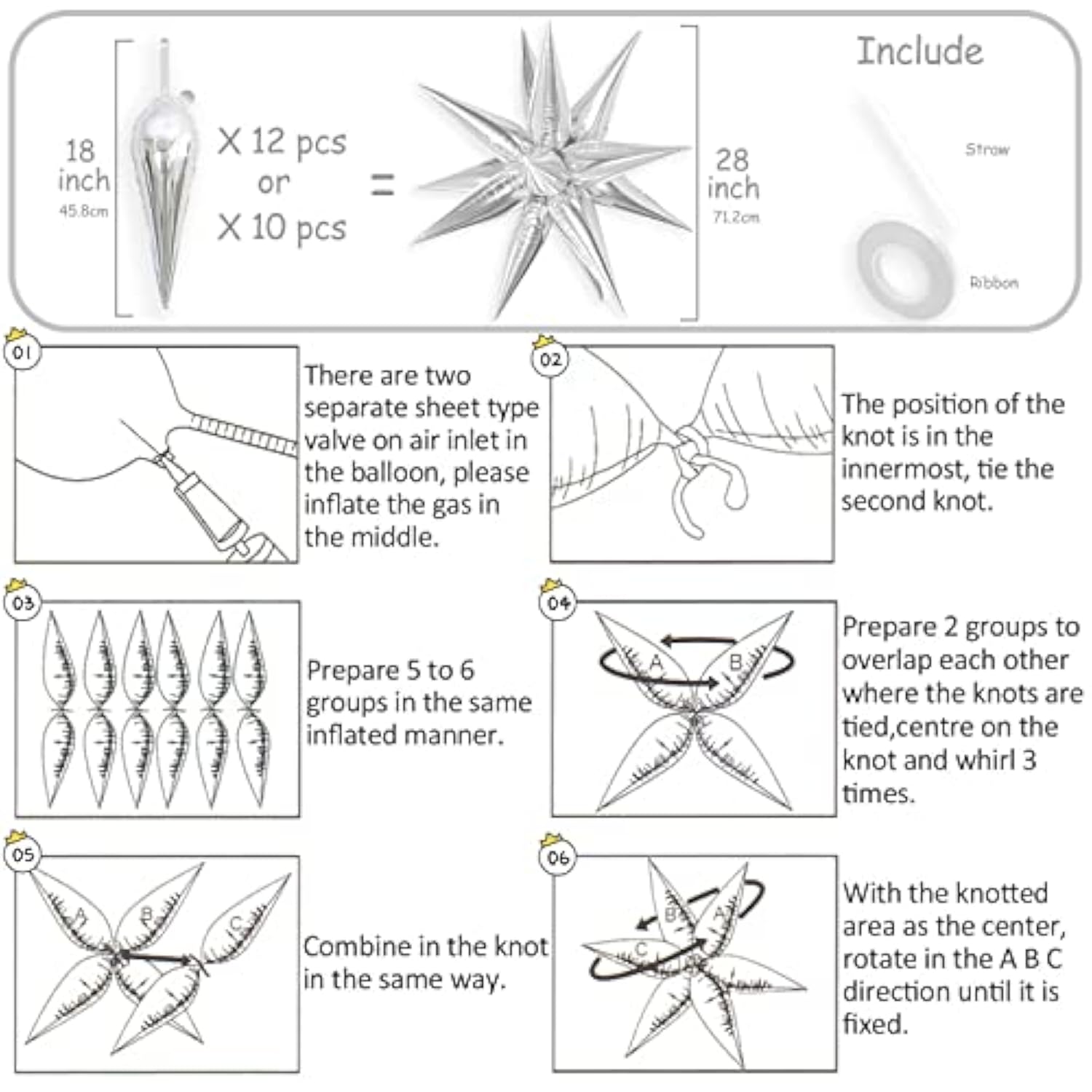 Silver Star Balloons, 40 Pcs Starburst Balloon Thickened, 28 Inch Star Explosion Foil Balloons Metallic For Birthday Graduation Baby Shower Wedding Anniversary Backdrop Decorations Party Supplies