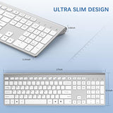 Wireless Keyboard, 2.4G Rechargeable Ultra Slim Full Size Silent Wireless Comp