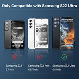 [Fingerprint Compatible][3-Pack] 3D Curved Tempered Glass For Samsung Galaxy S22 Ultra 5G Screen Protector, [Easy Installation With Alignment][Anti-Scratch][Case Friendly]