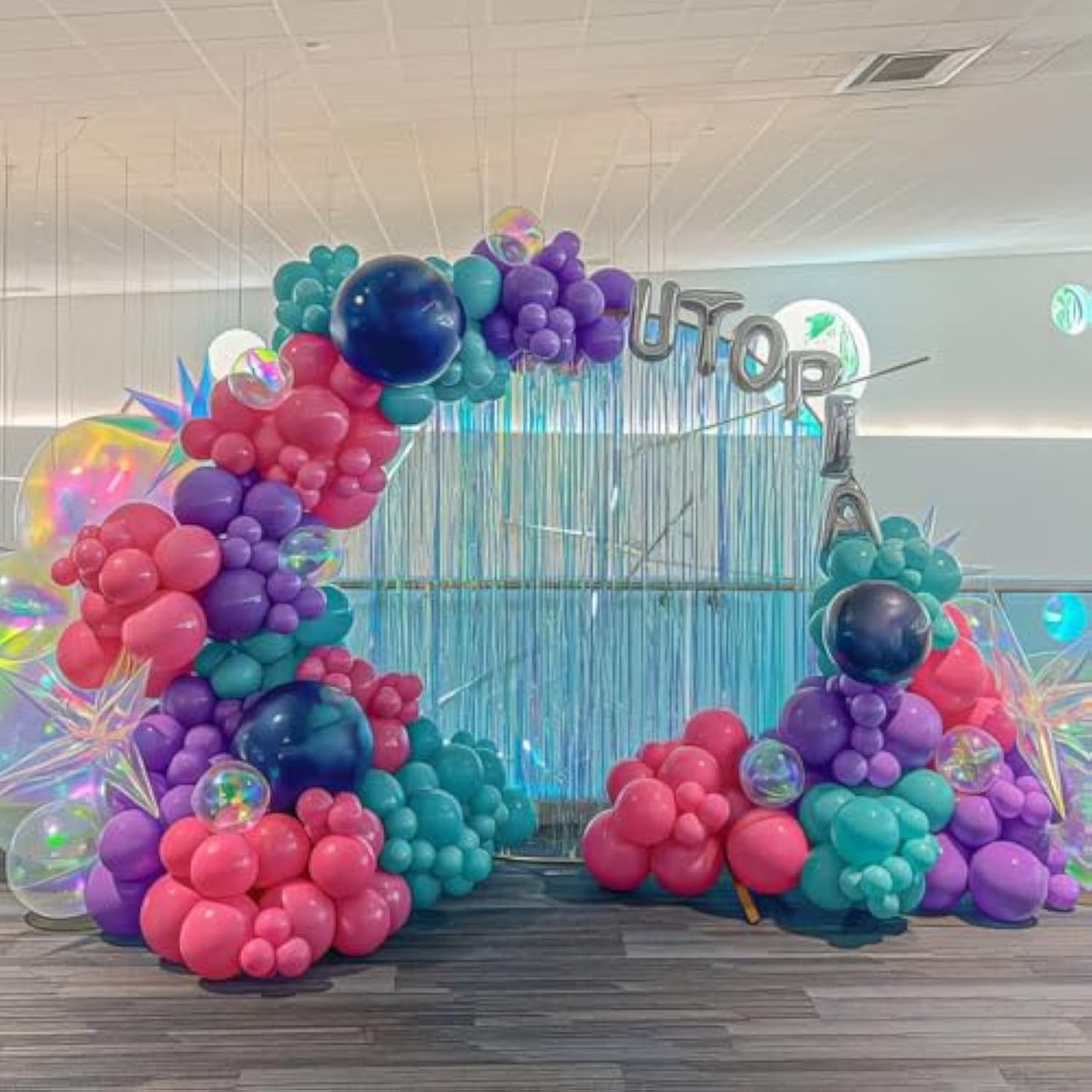 Pink Blue Purple Balloons, Pink And Purple Balloon, Teal Blue Hot Pink Metallic Purple Balloons Gold Confetti Balloon For Girls Birthday Baby Shower Party Wedding Bridal Shower Decorations