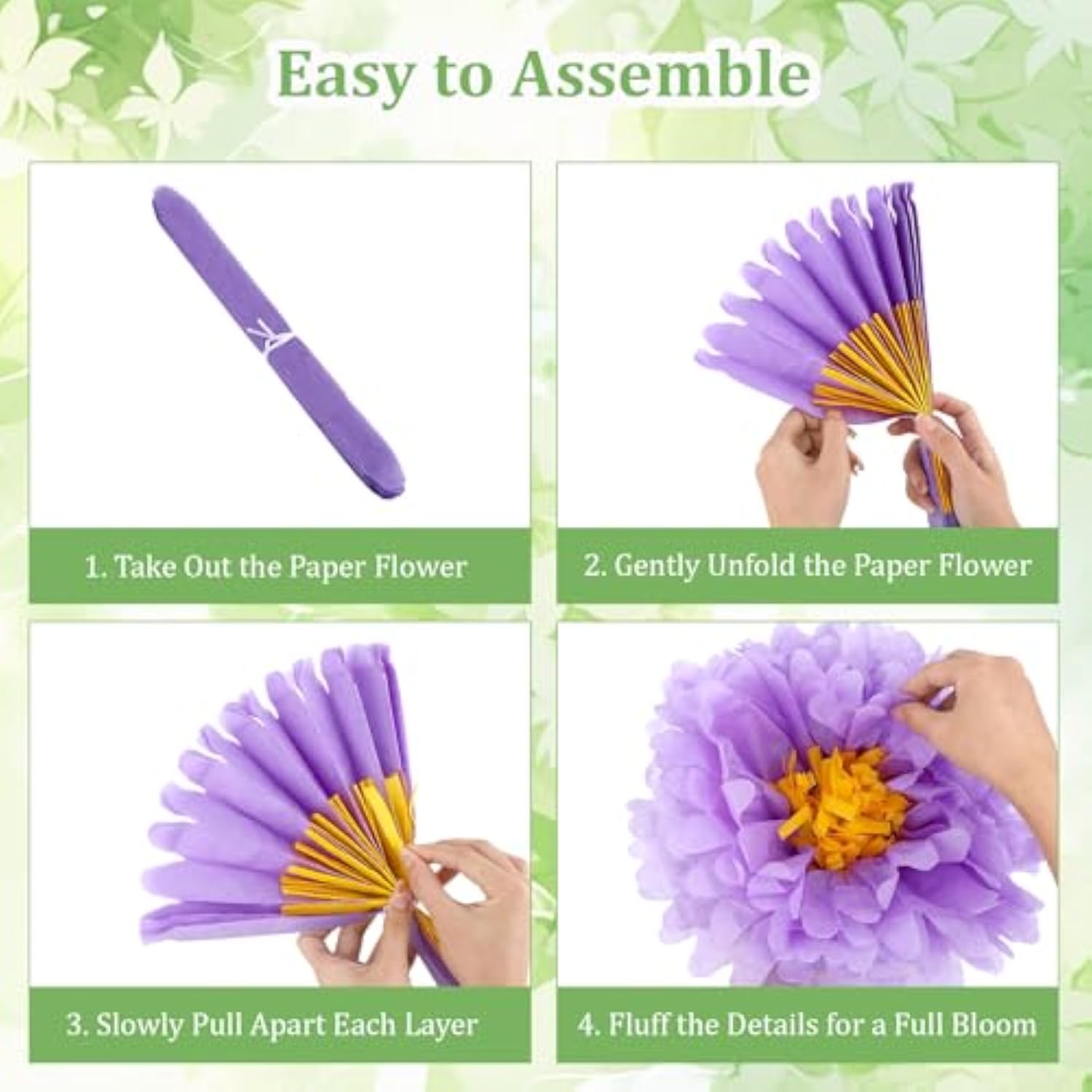 12Pcs Paper Flowers Decorations For Wall, Tissue Paper Flowers, Daisy Decor Tissue Pom Pom Spring Party Decorations For Backdrop Garden Carnival Wedding Birthday Baby Shower, 14 Inch (Pastel)