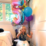 Number Balloon 5 Rainbow 40 Inch Foil Balloon Big Giant Jumbo 5Th Birthday Party Decorations Foil Mylar Helium Kids 0-9 Numbers Balloons For Baby Children