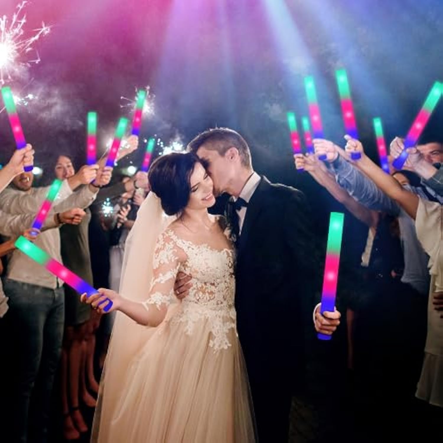 46Pcs Foam Glow Sticks, Foam Light Up Sticks With 3 Modes Colorful Flashing, Glow Stick Bulk Party Pack, Glow In Dark Party Supplies, Led Foam Sticks Bulk For Wedding, Raves, Concert, Halloween