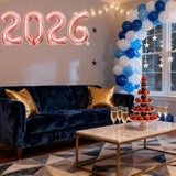 Rose Gold 2026 Number Balloons New Year Graduation Anniversary Decor