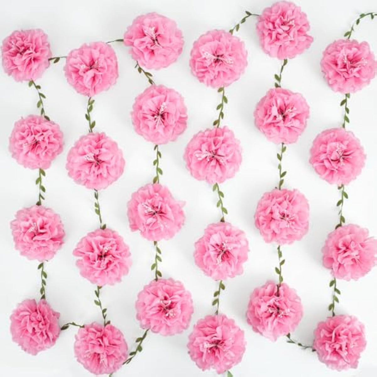 Pink Tissue Paper Flowers Pom Pom Spring Garland ?2Pcs? Hanging Decor Pink Party Decorations For Women Girls Birthday Bachelorette Baby Shower Wedding Party Supplies