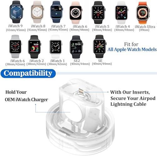 Stand for  Watch Charger - iWatch AirPod 2 in 1 Charging Stand Holder Dock Compatible with  Watch Series 10 9 8 SE2 7 6 SE 5 4 3 2 and