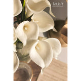 White Calla Lily 12Pcs Artificial Flowers Bouquet For Wedding Bride Shower Blessing Gift Home Decoration Faux Calla Lilies Flower, White