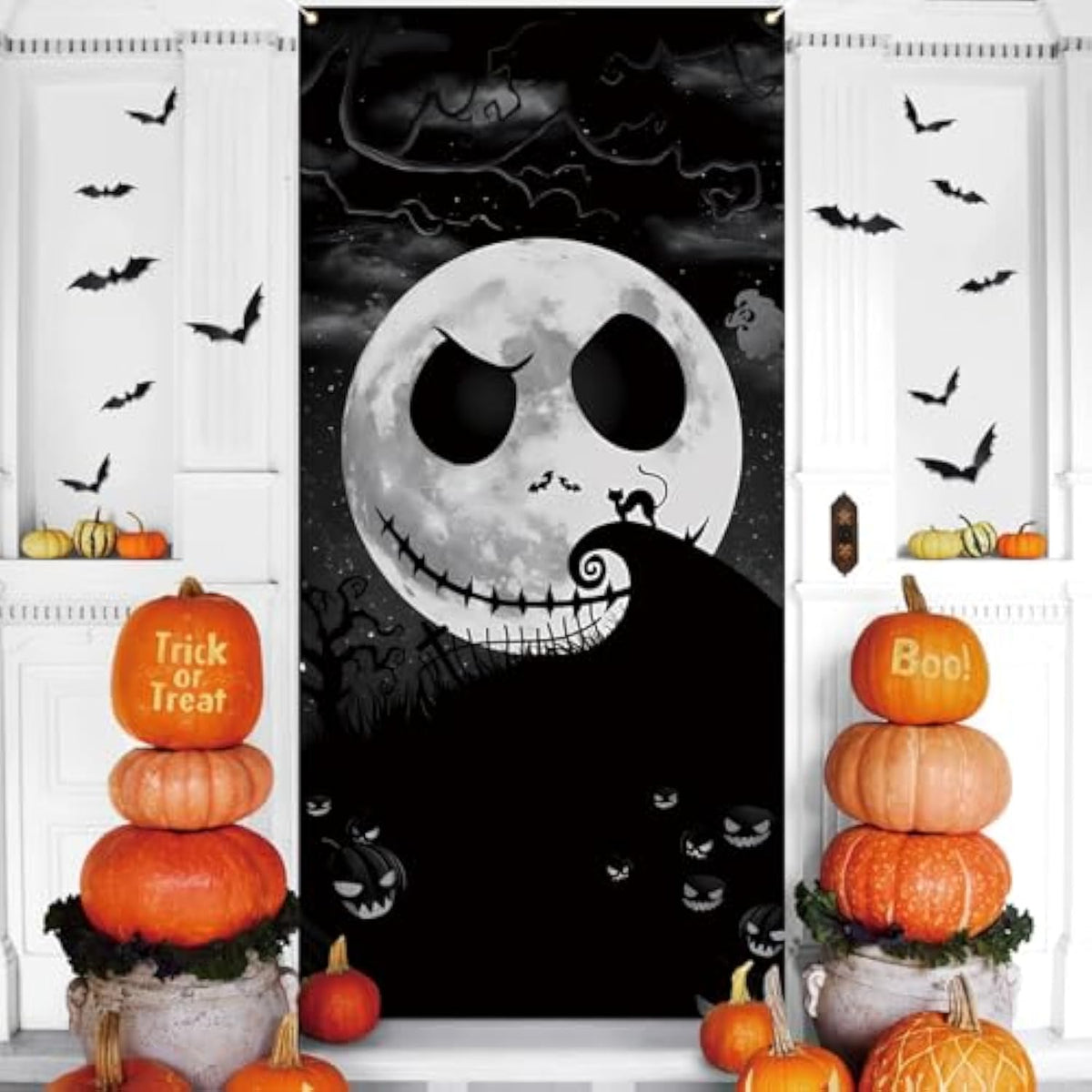 Holiday Door Cover & Porch Banner – Halloween Front Door Decoration, Christmas/Xmas Home Décor, Festive Holiday Party Supplies