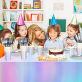 Iridescent Party Supplies Decorations,132 Pcs Disposable Iridescent Paper Party Plates Cups Knives Spoons Fork For Birthday Wedding Outdoor Picnic,Disposable Plastic Tablecloths For Dinner,Holiday