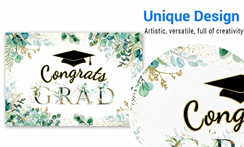 82" x 59" Greenery Graduation Backdrop Congrats Grad Class of 2026 Background Congratulations Celebration Graduate Prom Party Supplies Banner Decoration Photo Booth Props