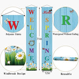 Hello Spring Banner,Spring Welcome Porch Sign,Spring Party Decoration Outdoor Indoor Front For Home Farmhouse School Classroom