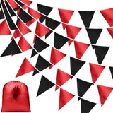 40 Feet Red And Black Party Decorations Triangle Pennant Banner Flag Bunting Garland For Halloween Christmas Birthday Wedding Graduation Bachelorette Anniversary Casino Party Supplies