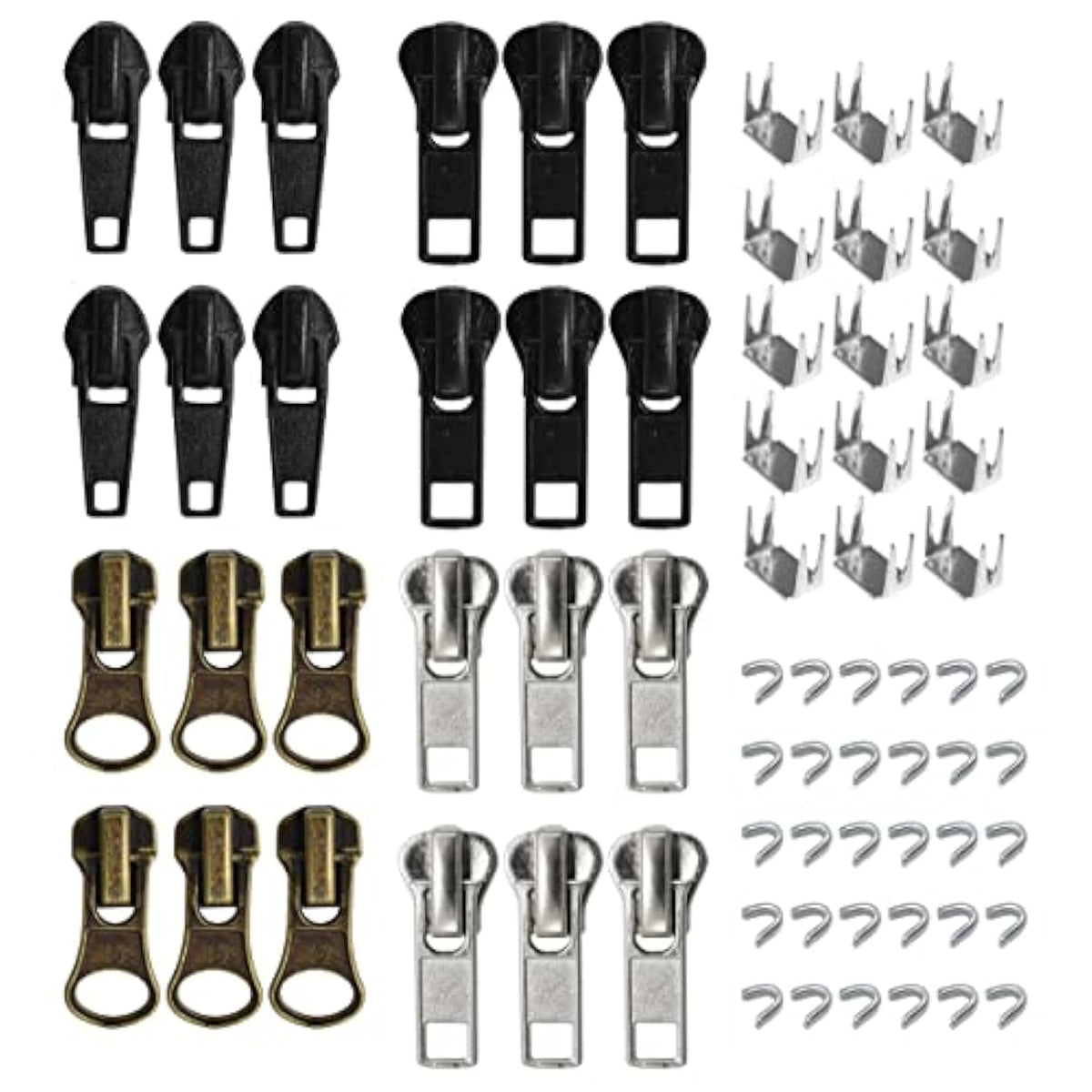 24 Pcs #5 #7 Zipper Sliders Replacement Zipper Pull Repair Kit Include