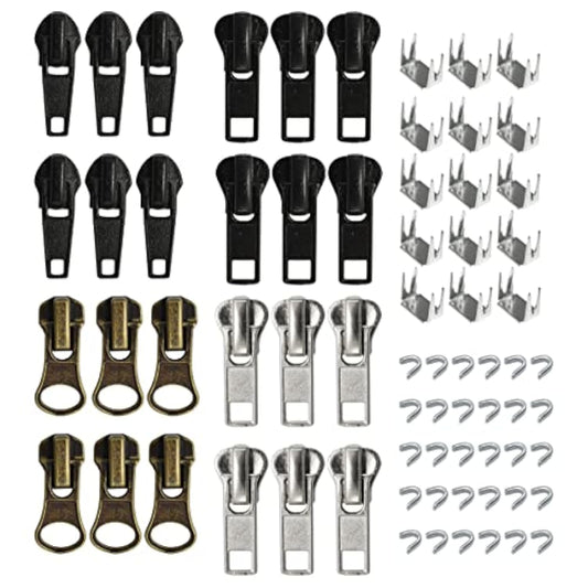 24 Pcs #5 #7 Zipper Sliders Replacement Zipper Pull Repair Kit Include