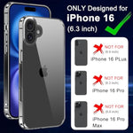 Compatible with iPhone 16 Phone Case with Screen Protector & Camera Lens Protector, [Not Yellowing] [Military-Grade Drop Protection]