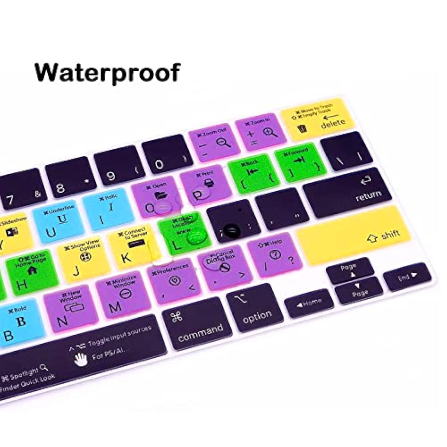 Mac Os/Macos Shortcuts Silicone Keyboard Cover For Macbook Pro 13 M1 M2 14 16,
