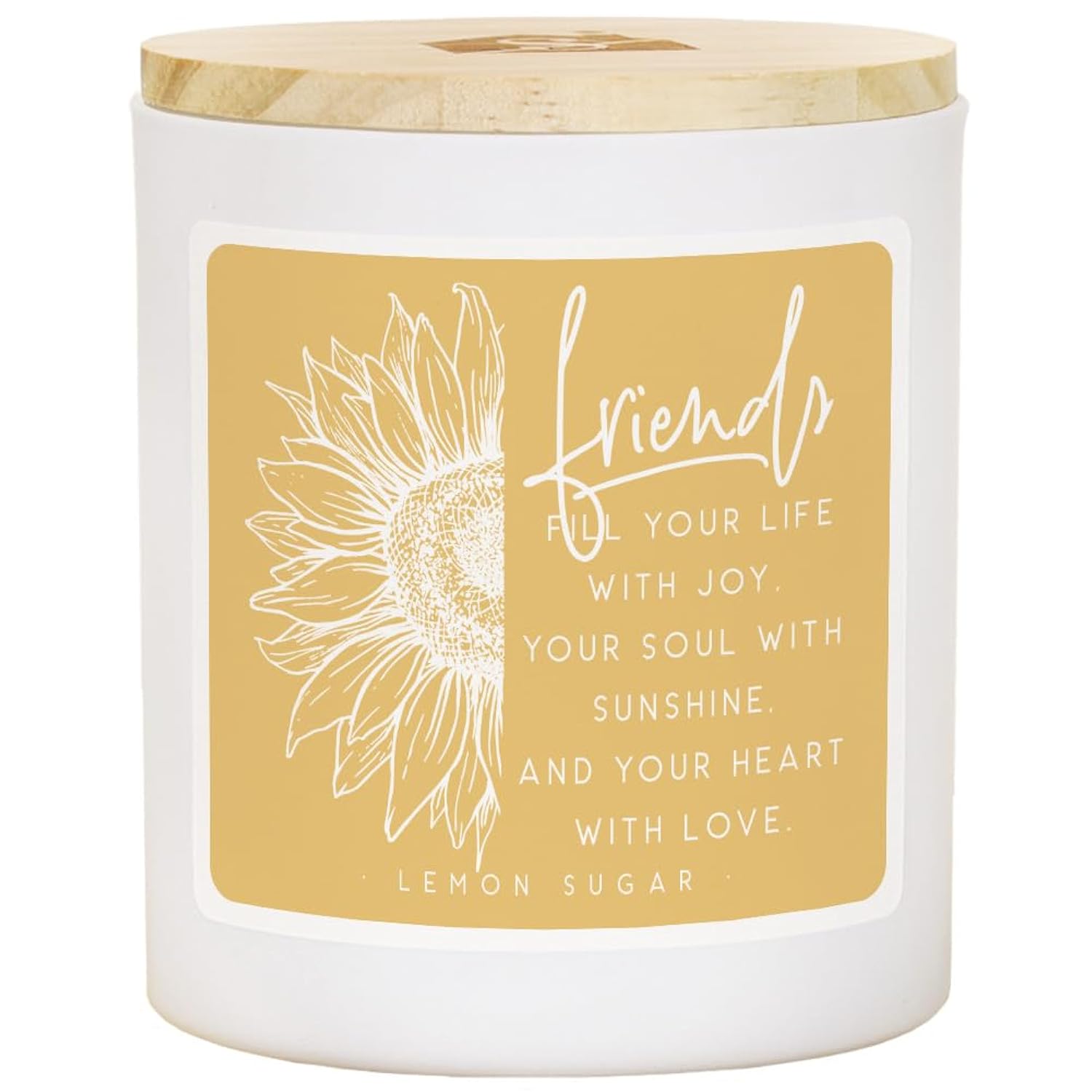 Lemon Friendship Candle - Friends Fill Life With Joy, Gift For Best Friend, Lemon Soy Candle, Cdl1038