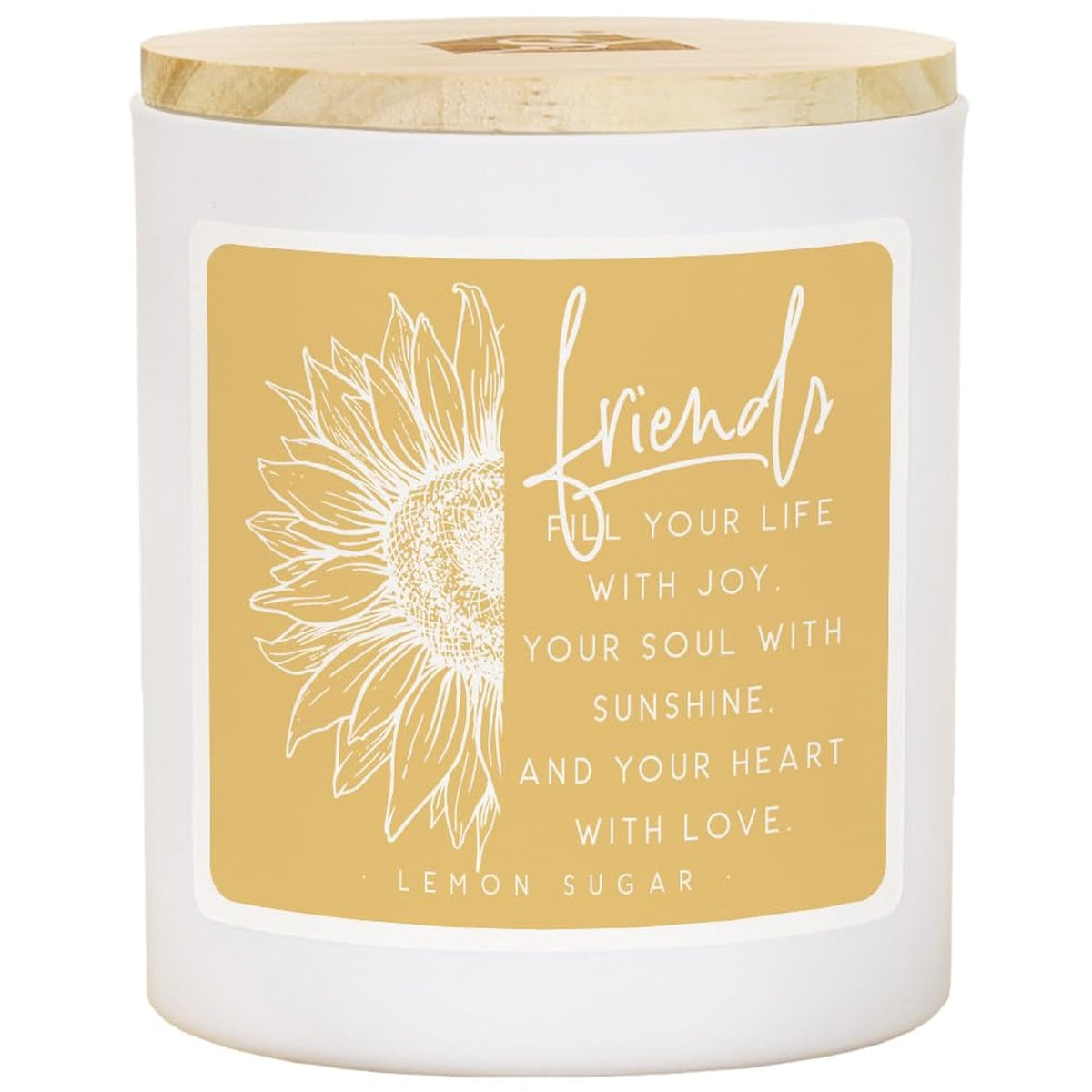 Lemon Friendship Candle - Friends Fill Life With Joy, Gift For Best Friend, Lemon Soy Candle, Cdl1038
