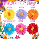 Large Paper Flowers, 20 Inch Tissue Paper Flowers Decorations For Wall, Yellow, Red, Pink, Orange, Blue, And Purple Handcrafted Giant Paper Flowers For Summer Wedding Birthday Wall Decor