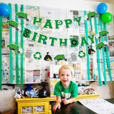 3 Pcs Garbage Truck Birthday Decorations Trash Truck Birthday Banner Waste Management Recycling Rubbish Party Favors For Boys And Girls Baby Shower Parties Supplies