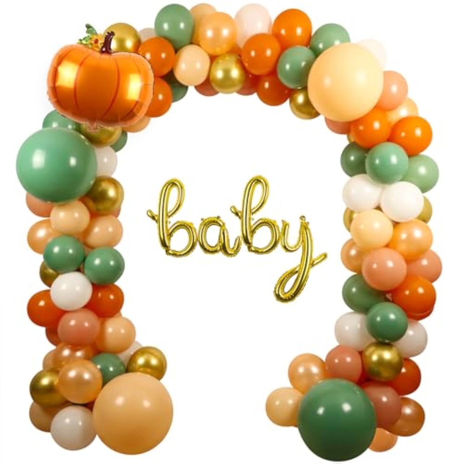 Fall Balloon Arch Kit Burnt Orange Gold Balloons for Pumpkin Baby Shower Thanksgiving Party