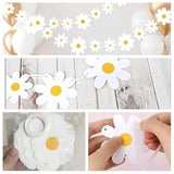 4Pack Daisy Banner Garland Groovy Boho Flower Hanging Party Decorations