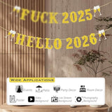 Golden 2026 New Year Banner for New Year's Eve Party Decorations