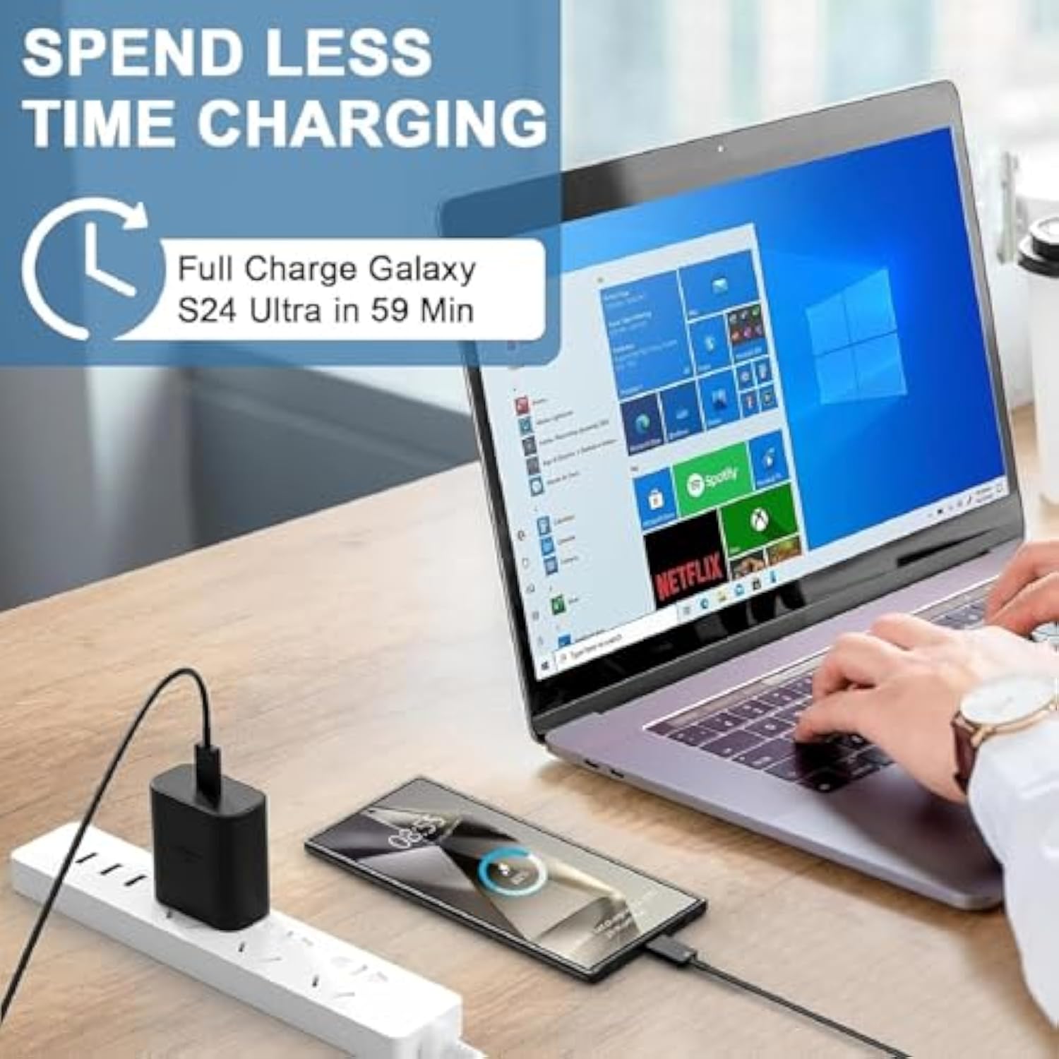 45W Samsung Fast Charging Type C Charger Samsung Fast Charger With Usb C Cable Compatible For Galaxy Tab S9 S10 A9 S25 S24 S23 S22 S21 S20 Plus,Ultra,Fe,Z Fold,Z Flip,Note20/10,A16 A15 A25 A55 A56 C55