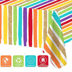 Rainbow Party Supplies, Happy Birthday Decorations For Girls & Boys -169Pcs Rainbow Party Tableware Set Include 9" And 7" Party Plates And Napkins Cups Utensils With Tablecloth For 24 Guests