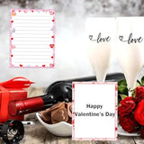 Happy Valentine'S Day Letterhead Paper 48 Pcs Red Pink Love Heart Letter Writing Paper - Heart Valentines Day Paper Holiday Paper For Wedding Note Greeting Office Printing 8.5 X 11 Inch