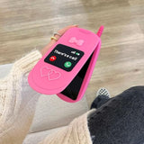 3D Retro Flip Phone Case,Cartoon Cute Kawaii Character Funny Retro Phone Mirror Kids Teens Girls Women Shockproof Soft Silicone Case For Iphone 13/Iphone 14/Iphone 15 6.1 Inch