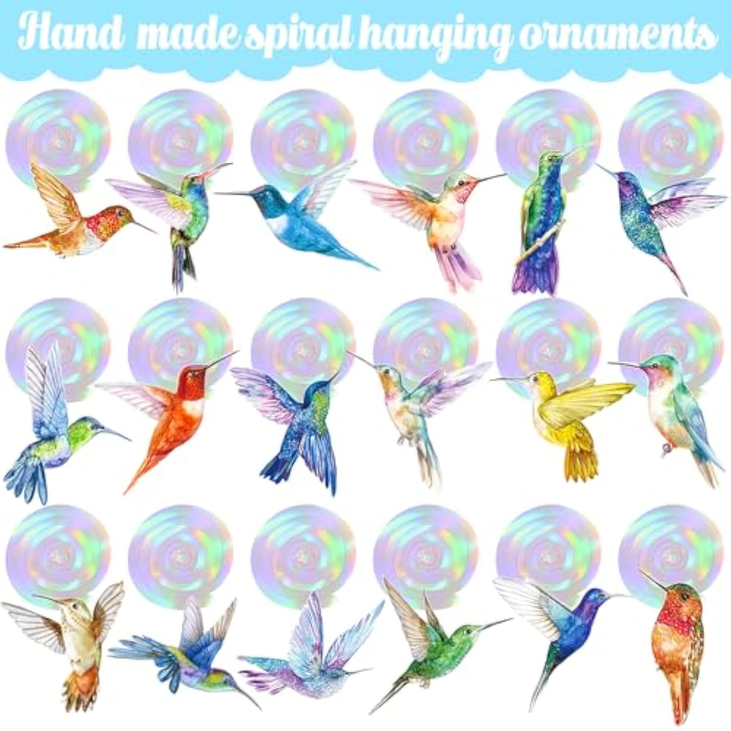 Hummingbird Hanging Swirls 20Pcs Hummingbird Birthday Decorations Hummingbird Ceiling Decor Tropical Bird Party Hanging Streamer For Summer Flying Birds Baby Shower Supplies