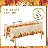 Fall Thanksgiving Party Supplies, Disposable Tablecloth, Plastic Table Cover For Autumn Party Decorations And Thanksgiving Party Decorations, 3 Pack, 54”X108”