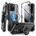SUPCASE for iPhone 16 Pro Max Case with Stand (UBPro Mag), [Support MagSafe] [Built-in Screen Protector & Belt Clip] [Military-Grade Protection] Magnetic Phone Case for iPhone 16 Pro Max 6.9'', Black