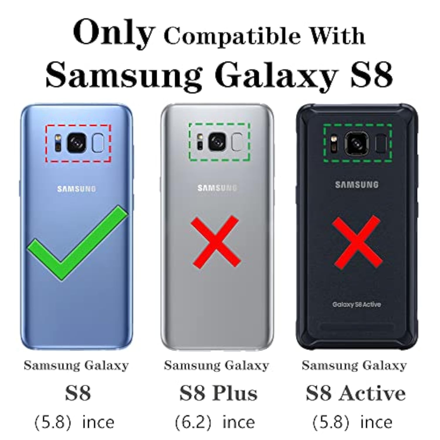 Samsung Galaxy S8 Case, Samsung S8 Phone Case, Military Grade Protective Cases With Ring For Samsung Galaxy S8 (Red)