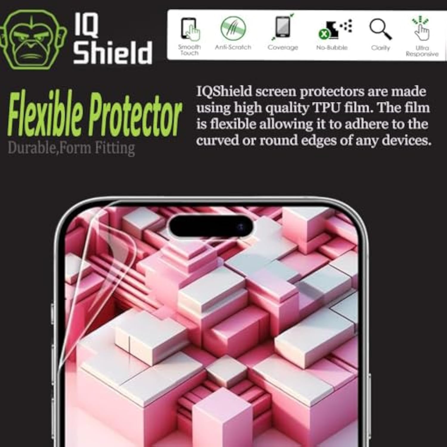 Screen Protector Compatible With Apple Iphone 14 Pro Max (6.7 Inch)(2-Pack) Anti-Bubble Clear Tpu Film