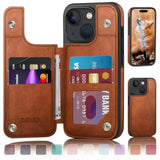 Designed For Iphone 15 Plus Case Wallet With Card Holder, [Magnetic Clasp Cover] [Rfid Blocking Leather Protection] Shockproof Women Men Cases 6.7 Inch For Apple 15 Plus Light Brown