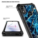 Compatible With Gabb Phone 4 Case With Tempered Glass Screen Protector, [16Ft Military Grade Drop Tested] Full-Body Protective Shockproof Rugged Bumper Cover (Sapphire)