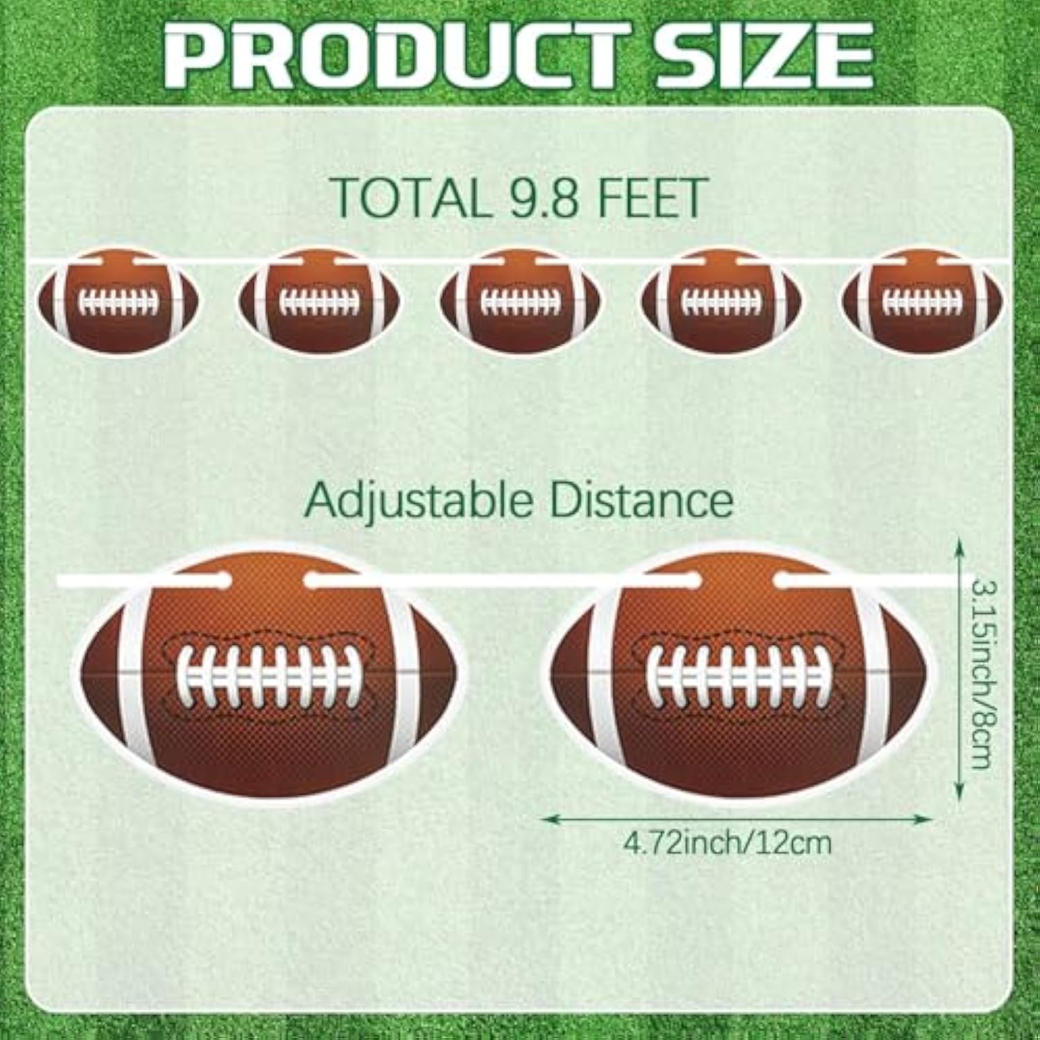 Football Party Banner Decorations, Pre-Strung 6 Packs Football Garlands Background Hanging Paper Cutouts Banner Flags For Supplies Sports Birthday Party Favors Home Decorations