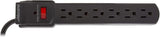 4 Pack 6 Outlet Surge Protector Power Strip 300 Joules with On Off Switch Black