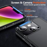 for iPhone 14 Case/iPhone 13 Case,[ Military Grade ] 15ft. Drop Tested Protective Case with 2X [Tempered Glass Screen Protector ] Slim & Tough Full-Body Protective iPhone 14/iPhone 13 Phone Case,Black